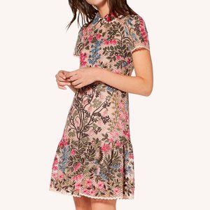 FLORAL VINES MACRAMÉ EMBROIDERED DRESS